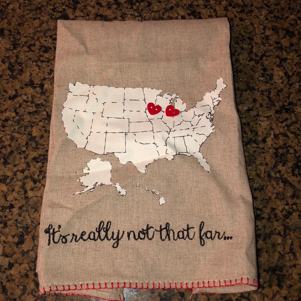 Distance Kitchen Towel With Removable Hearts